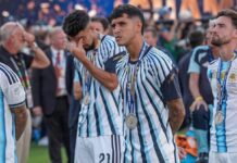 Exequiel Palacios expresó su dolor por la derrota ante España